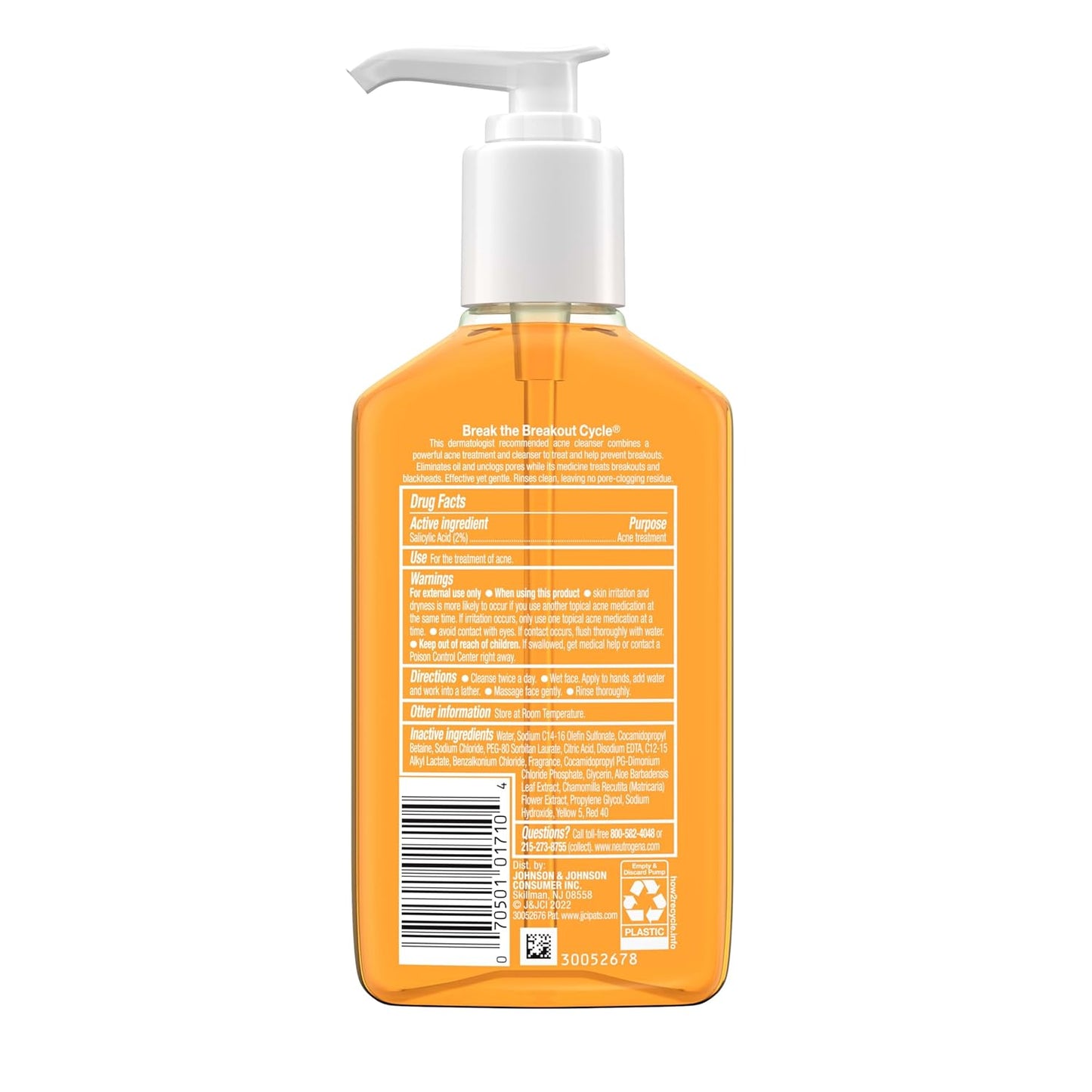 Neutrogena Oil-Free Acne Face Wash – Thoughtful Self-Care Gift for Teens and Adults, Salicylic Acid Cleanser Duo, 6 fl. oz