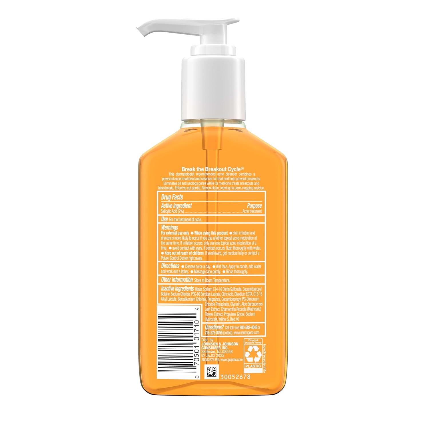 Neutrogena Oil-Free Acne Face Wash – Thoughtful Self-Care Gift for Teens and Adults, Salicylic Acid Cleanser Duo, 6 fl. oz