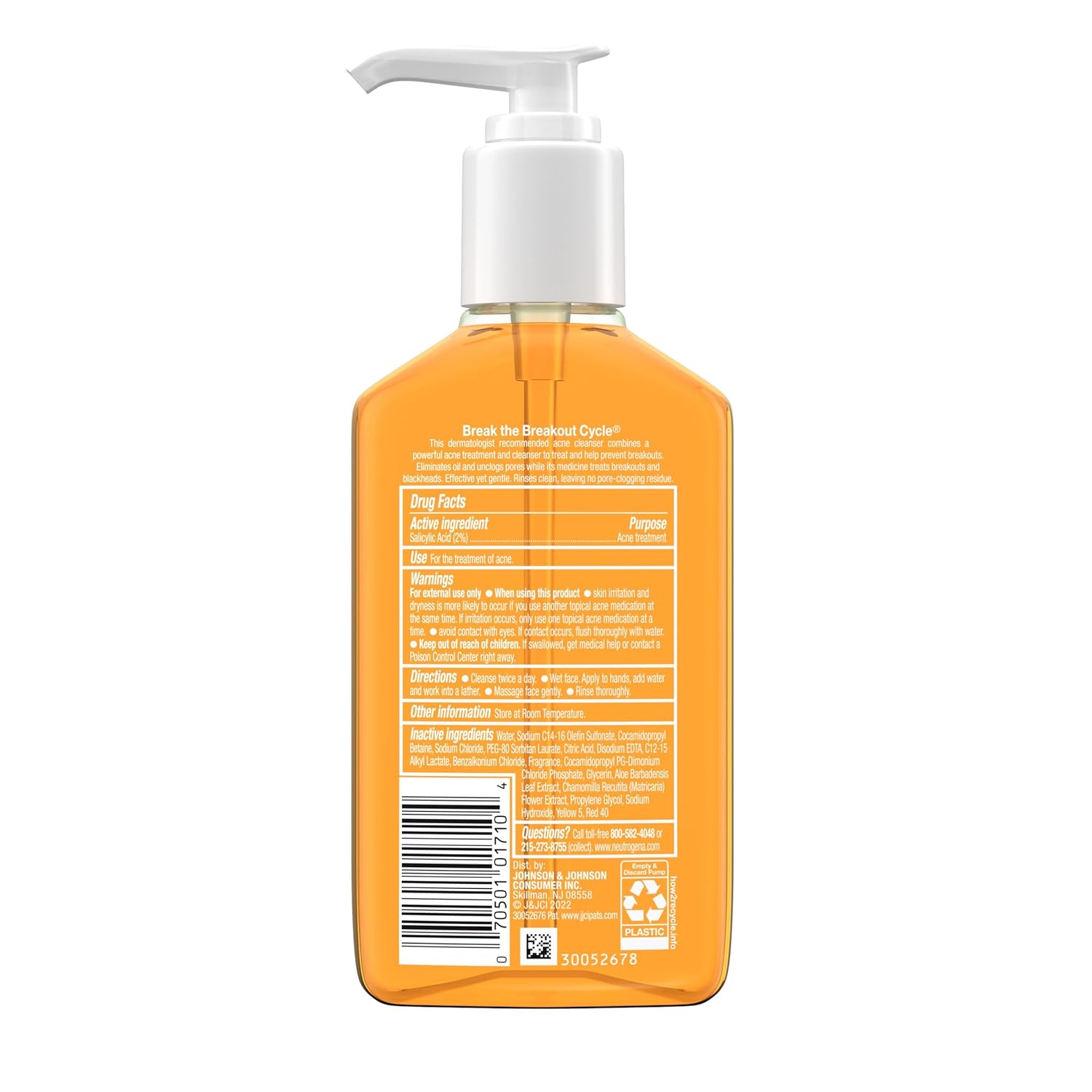 Neutrogena Oil-Free Acne Face Wash – Thoughtful Self-Care Gift for Teens and Adults, Salicylic Acid Cleanser Duo, 6 fl. oz