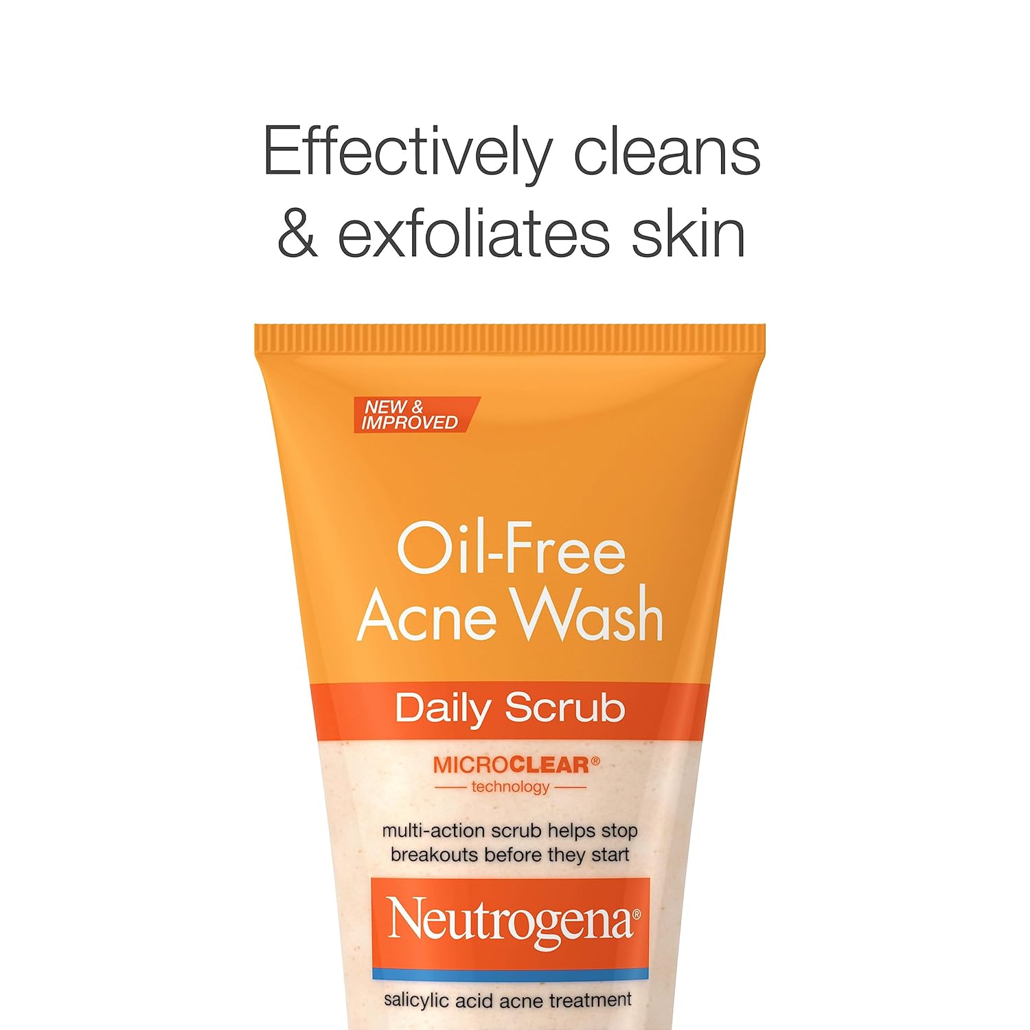 Neutrogena Oil-Free Acne Face Wash with 2% Salicylic Acid – Parent-Approved Daily Scrub for Teen Acne Breakouts