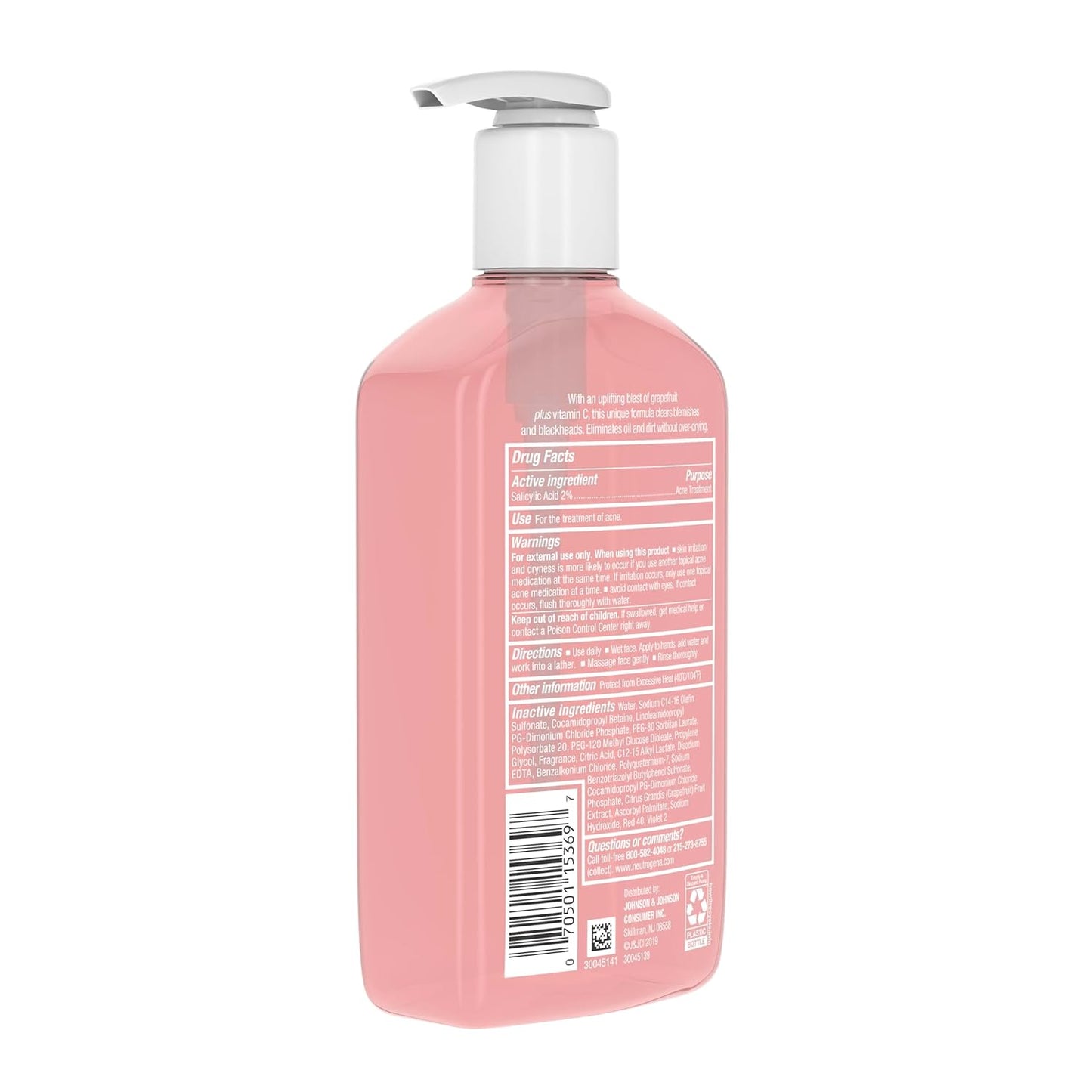 Neutrogena Oil-Free Acne Wash Pink Grapefruit – Practical Stocking Stuffer Gift for Teens, Students, and Skincare Lovers