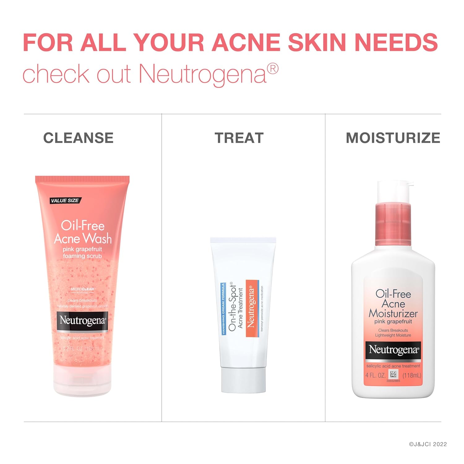 Neutrogena Oil-Free Pink Grapefruit Acne Face Wash – Mindful Evening Cleanser for a Calming Skincare Ritual