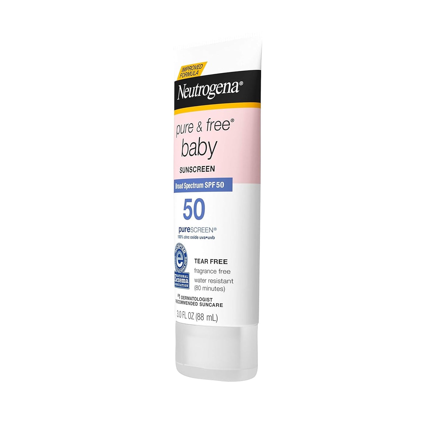 Neutrogena Pure & Free Baby Mineral Sunscreen Lotion SPF 50 – Gentle Sun Protection for Toddlers at the Beach, Pool and Park, 3-Pack