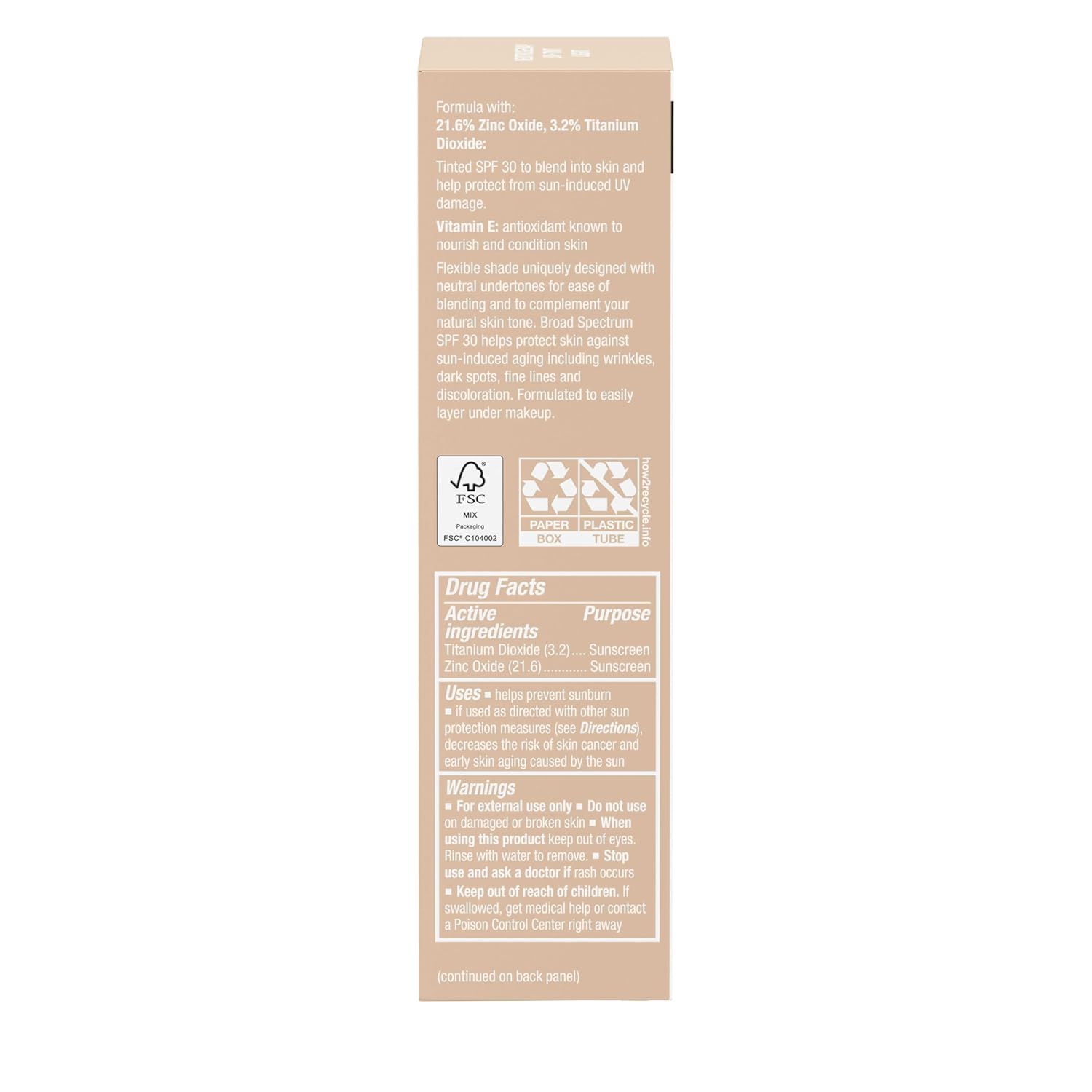 Neutrogena Purescreen+ Mineral UV Tint Face Liquid Tinted Sunscreen – Beach & Pool Day Defense, 80-Min Water-Resistant SPF 30