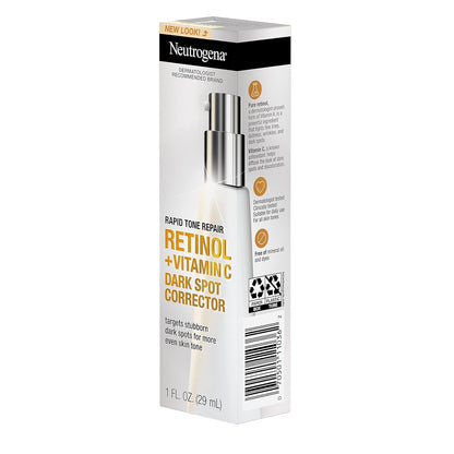Neutrogena Rapid Tone Repair Retinol + Vitamin C Serum – Gentle, Unscented Daily Treatment for Sensitive Skin