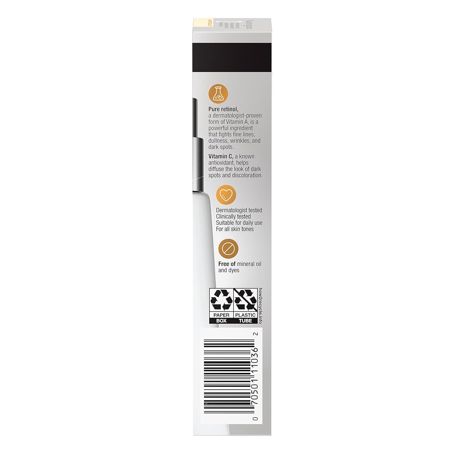 Neutrogena Rapid Tone Repair Retinol + Vitamin C Serum – Gentle, Unscented Daily Treatment for Sensitive Skin