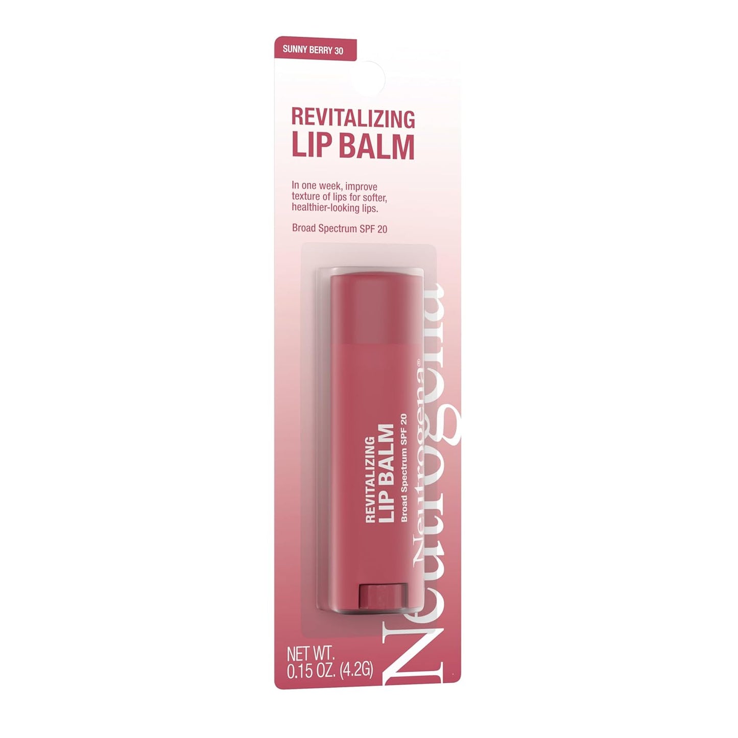 Neutrogena Revitalizing Tinted Lip Balm SPF 20 – Beach and Hiking Lip Care with Sun Protection and Berry Tint