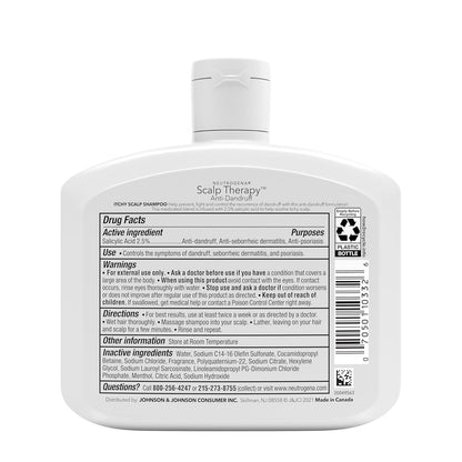 Neutrogena Scalp Therapy Anti-Dandruff Shampoo 2.5% Salicylic Acid – Family-Safe, Gentle Formula for All Skin Types, 12 fl oz