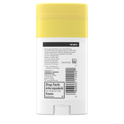 Neutrogena Sheer Zinc Mineral Sunscreen Stick, Clean Ingredient SPF 50+ for Health-Conscious Parents and Their Kids