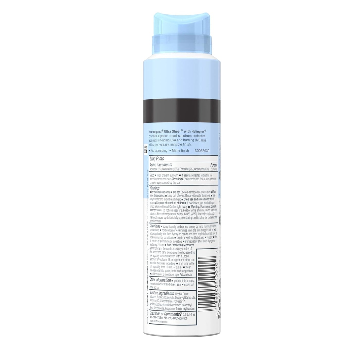 Neutrogena Ultra Sheer Body Mist Sunscreen Spray SPF 70 – Portable Sun Protection for Hiking, Biking, and Beach Days, 80-Minute Water Resistant, 5 oz Pack of 3