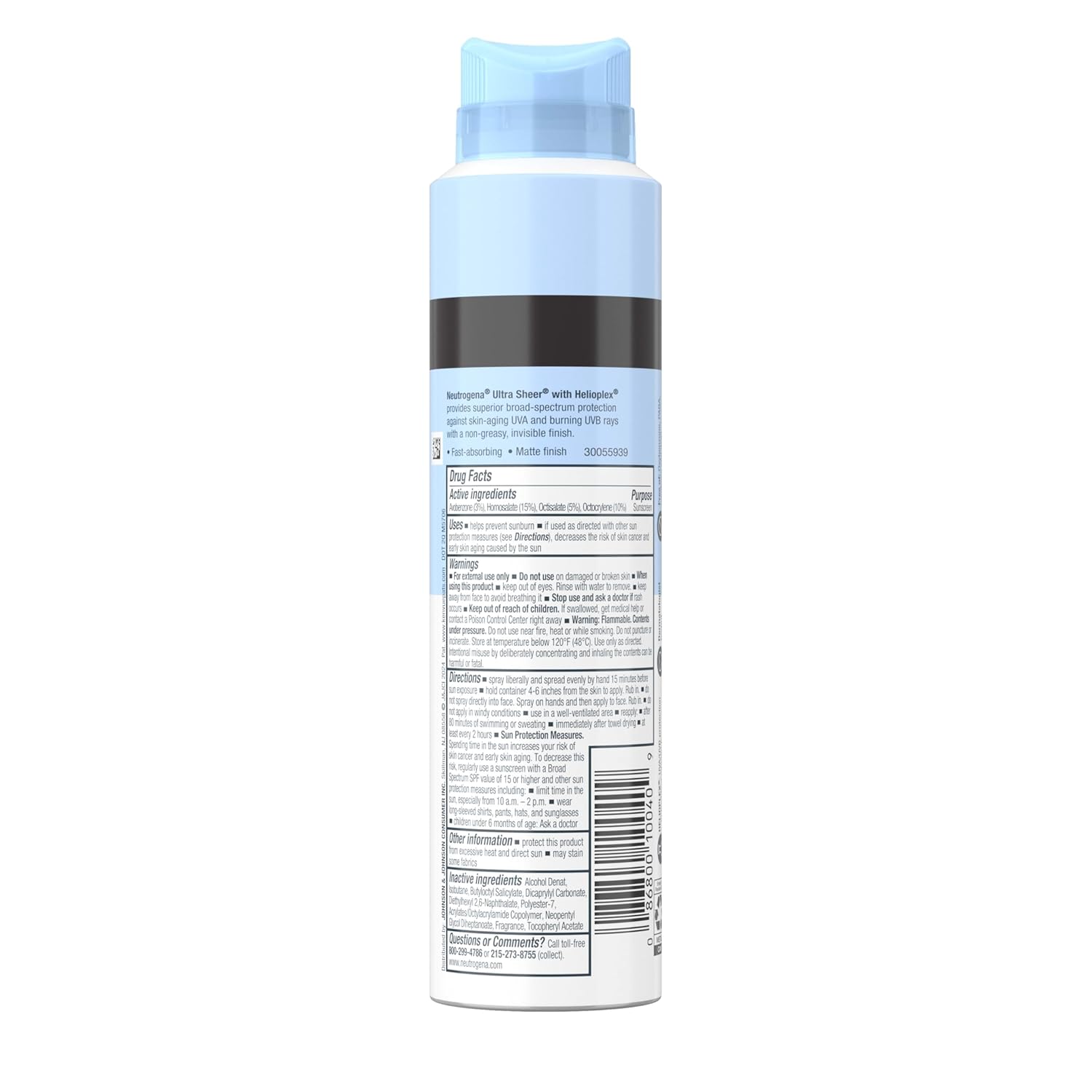 Neutrogena Ultra Sheer Body Mist Sunscreen Spray SPF 70 – Portable Sun Protection for Hiking, Biking, and Beach Days, 80-Minute Water Resistant, 5 oz Pack of 3