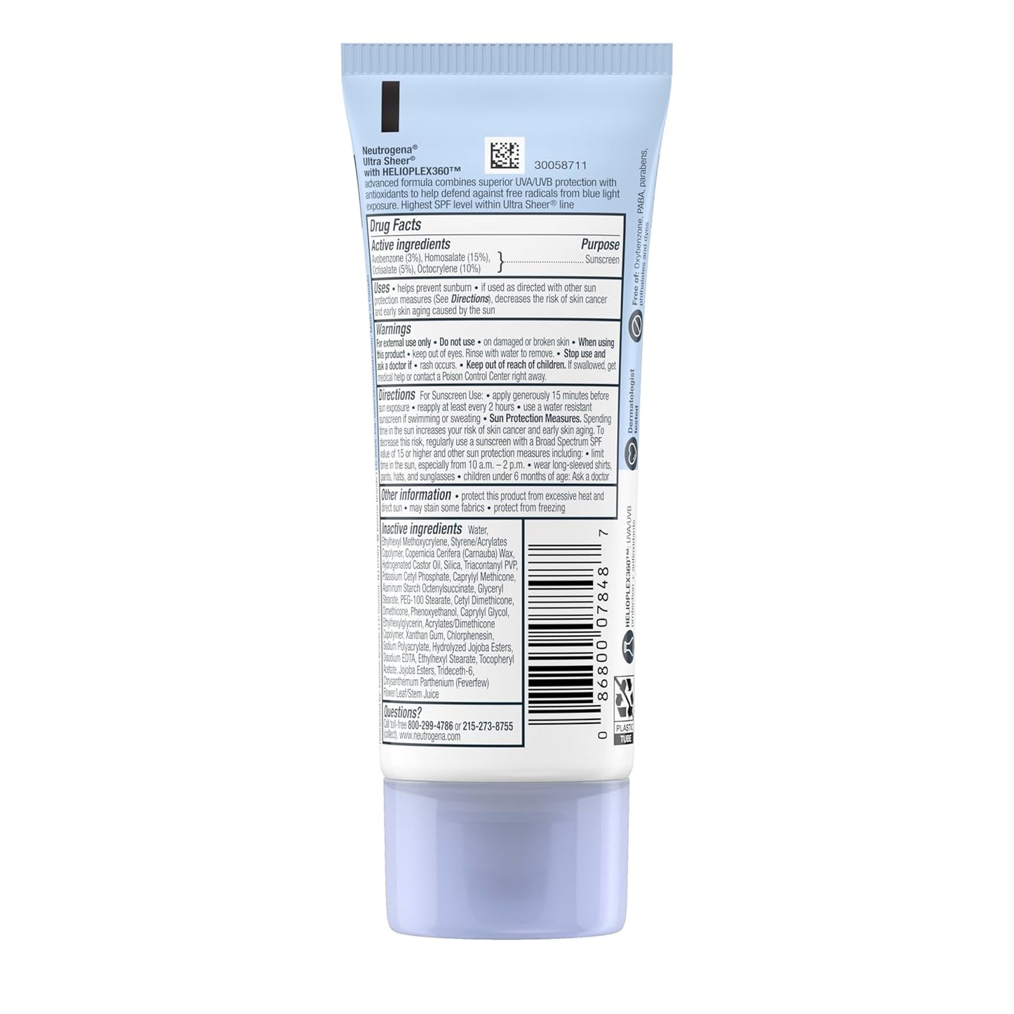 Neutrogena Ultra Sheer Dry-Touch SPF 100+ Sunscreen – Dermatologist-Tested, Oxybenzone-Free Sun Defense for Sensitive and Acne-Prone Skin