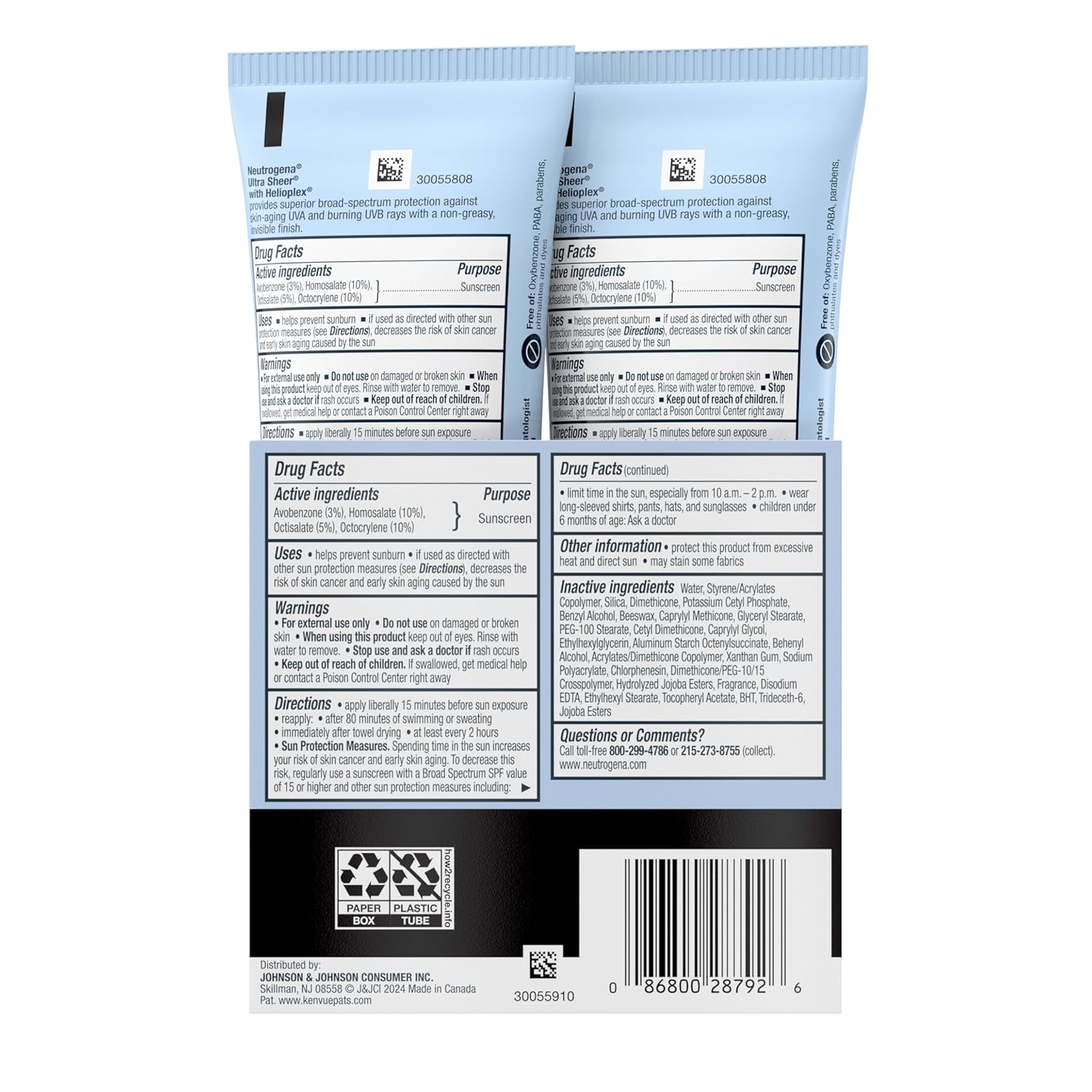 Neutrogena Ultra Sheer Dry-Touch SPF 45 Travel Sunscreen for Hiking, Biking, and Beach Days