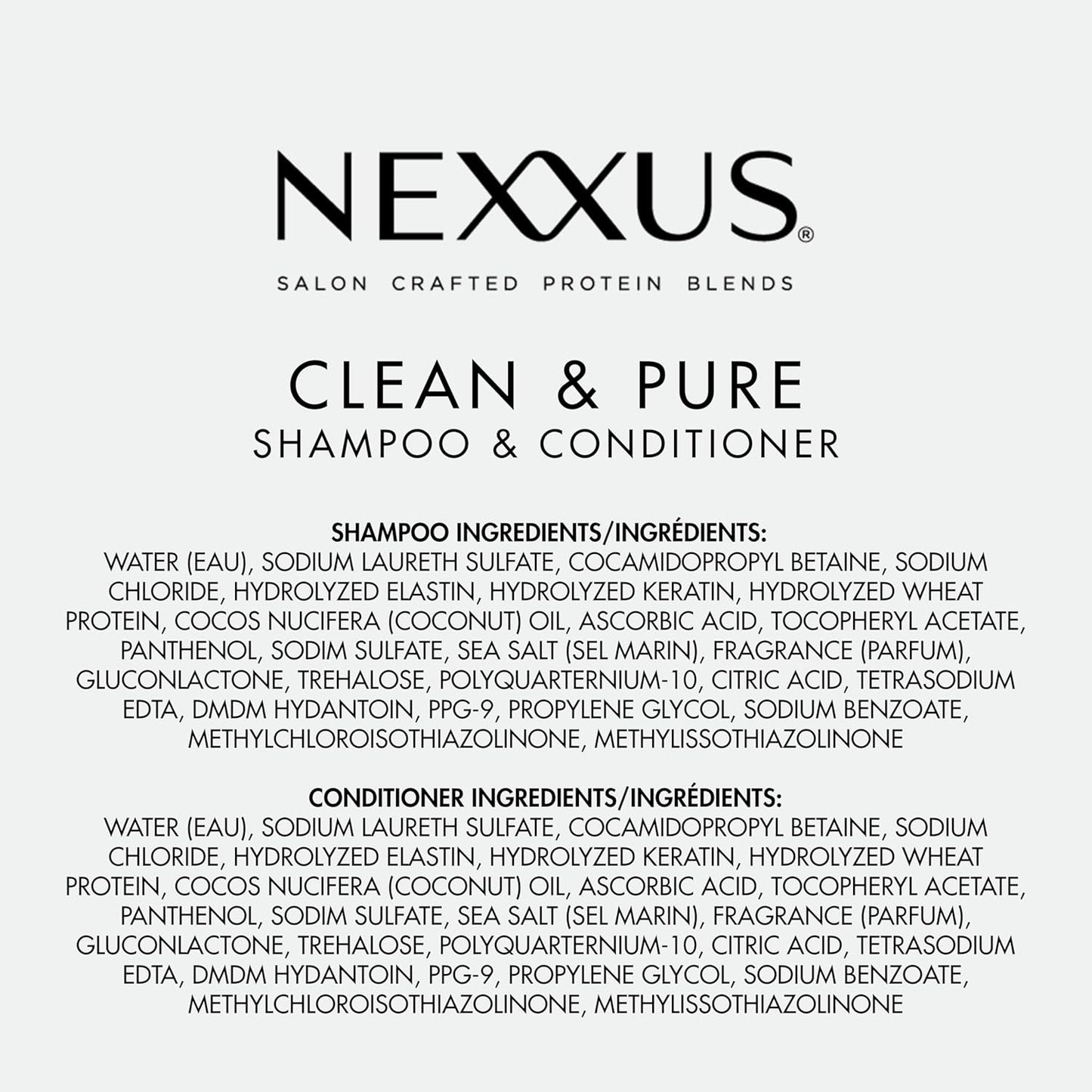 Nexxus Clean & Pure Clarifying Shampoo & Conditioner – Premium ProteinFusion Salon-Quality Hair Detox