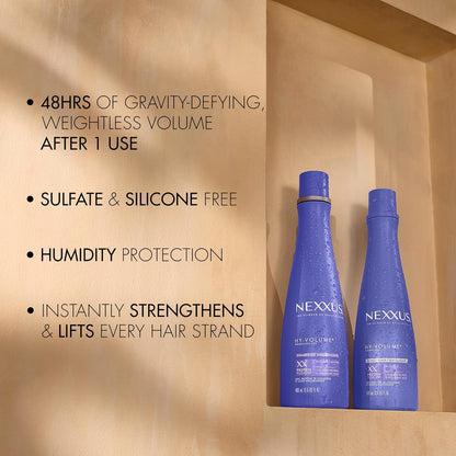 Nexxus Hy-Volume Weightless Lift Shampoo – Mindful Self-Care Hair Cleansing Ritual for Limp, Lifeless Strands
