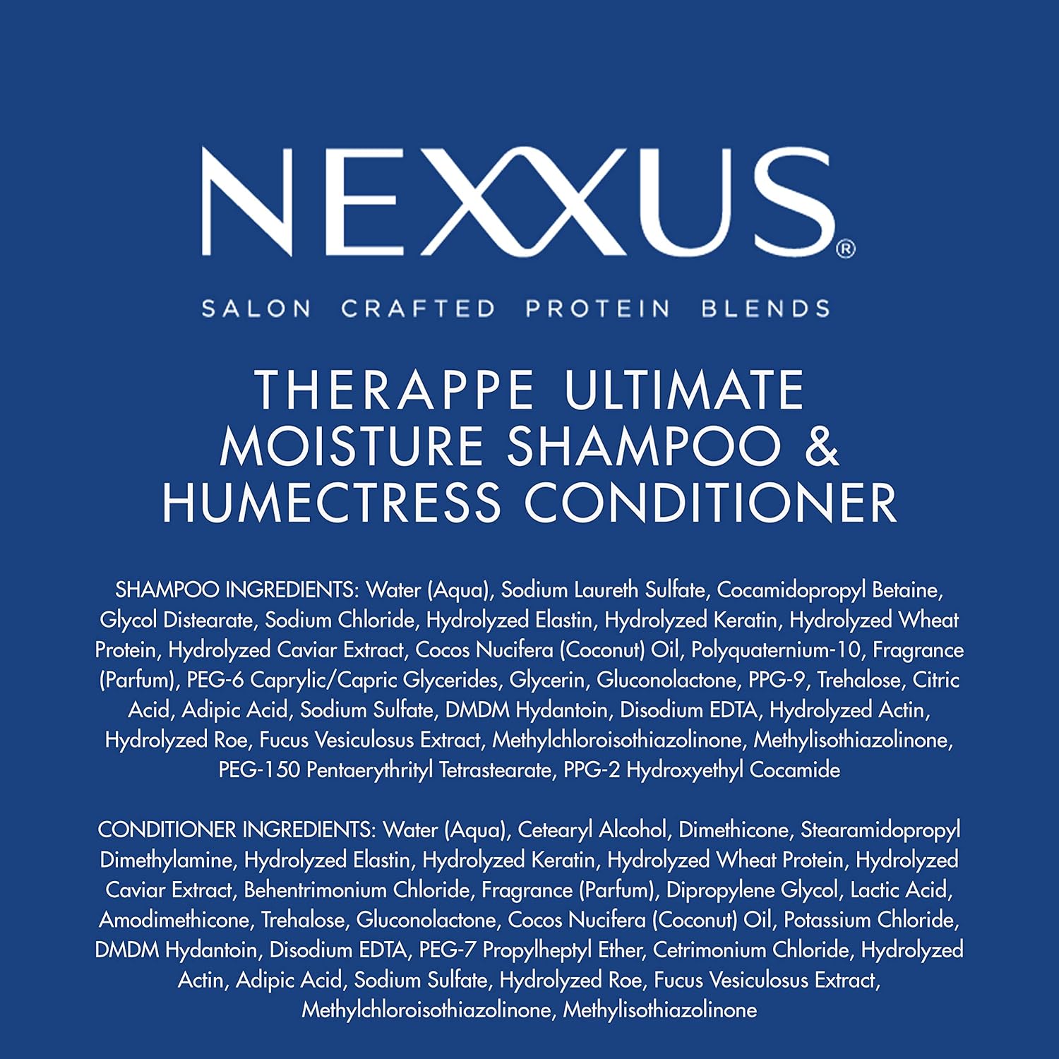 Nexxus Therappe Humectress Premium Shampoo and Conditioner with Caviar Complex – Salon-Grade Hair Luxury