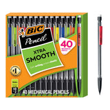 BIC Xtra-Smooth Pastel Mechanical Pencils – Effortless Click-Advance Pencils for a Streamlined Study Area, 40-Count