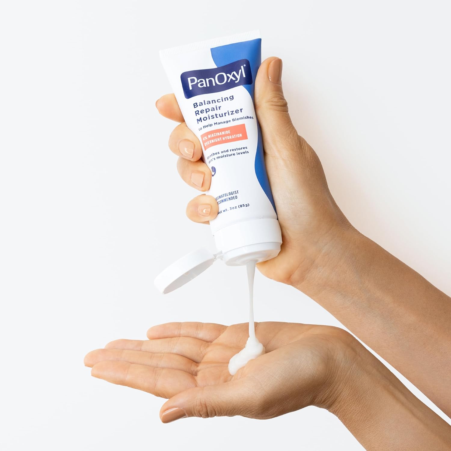 nighttime-optimized pm formula designed to be paired with panoxyl am oil control moisturizer; available in 3 oz single or 2-pack