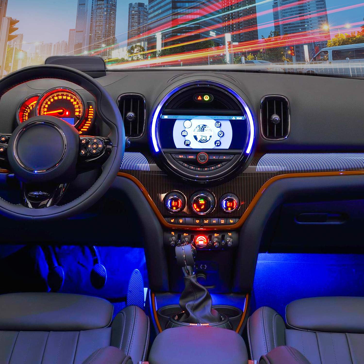 Nilight Premium Music Sync LED Strip Kit – High End Interior Lighting for Luxury Cars, 6000K RGB Color Range