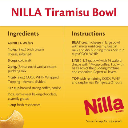 NILLA Wafers Cookies, Vanilla Wafers Snack for Kids Lunchboxes, Crunchy Vanilla Baking Wafers for After-School Treats