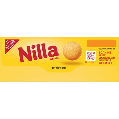 NILLA Wafers Cookies, Vanilla Wafers Snack for Kids Lunchboxes, Crunchy Vanilla Baking Wafers for After-School Treats