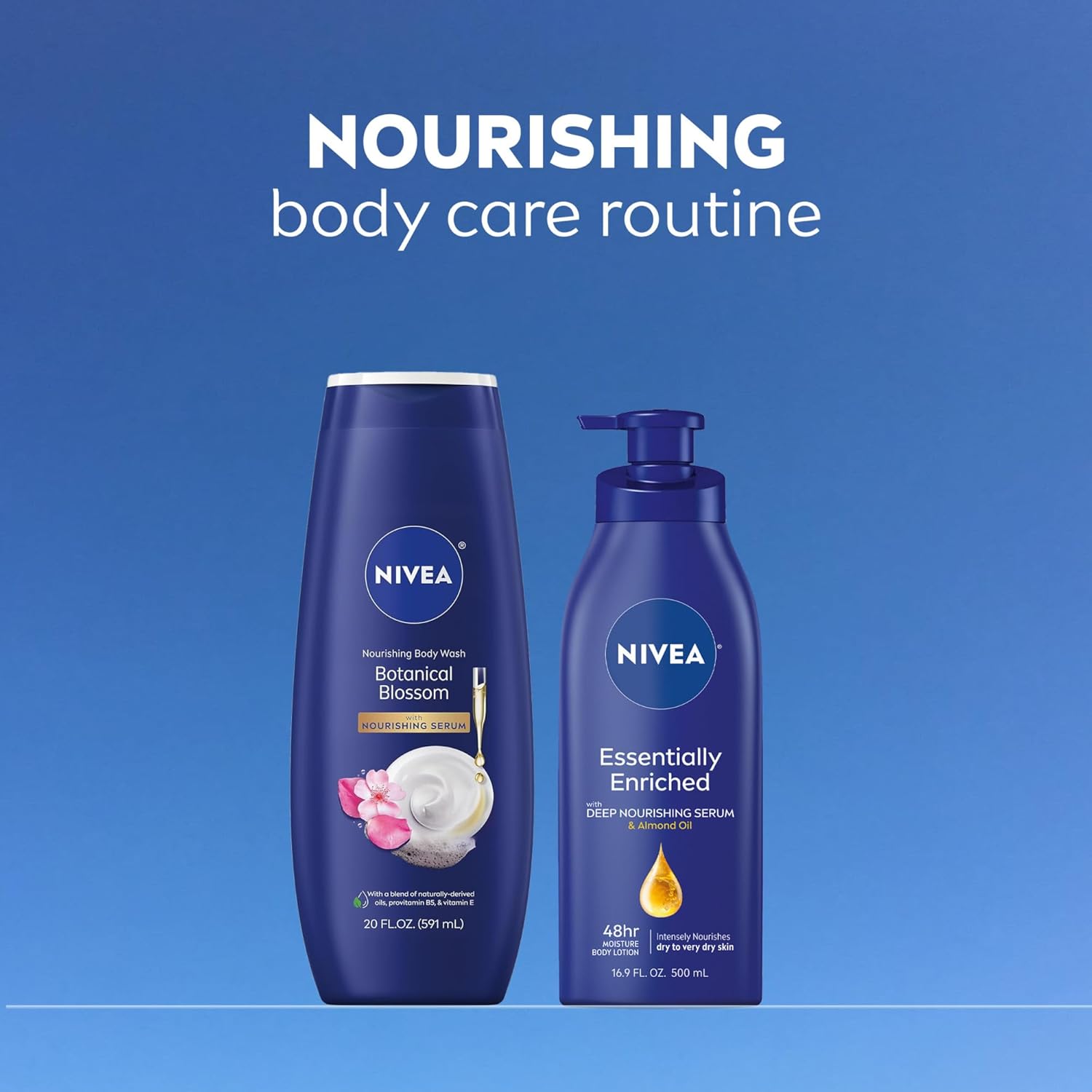 NIVEA Botanical Blossom Body Wash for Women – Clean Beauty Body Wash with Recycled Plastic Bottle, 88 Percent Naturally Derived Formula for Daily Shower