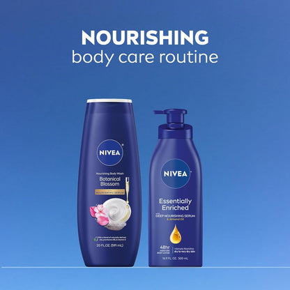 NIVEA Botanical Blossom Body Wash for Women – Clean Beauty Body Wash with Recycled Plastic Bottle, 88 Percent Naturally Derived Formula for Daily Shower