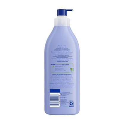 NIVEA Cherry Blossom Body Lotion – Practical Birthday Gift for Her, Pack of 2 with 48-Hour Moisture
