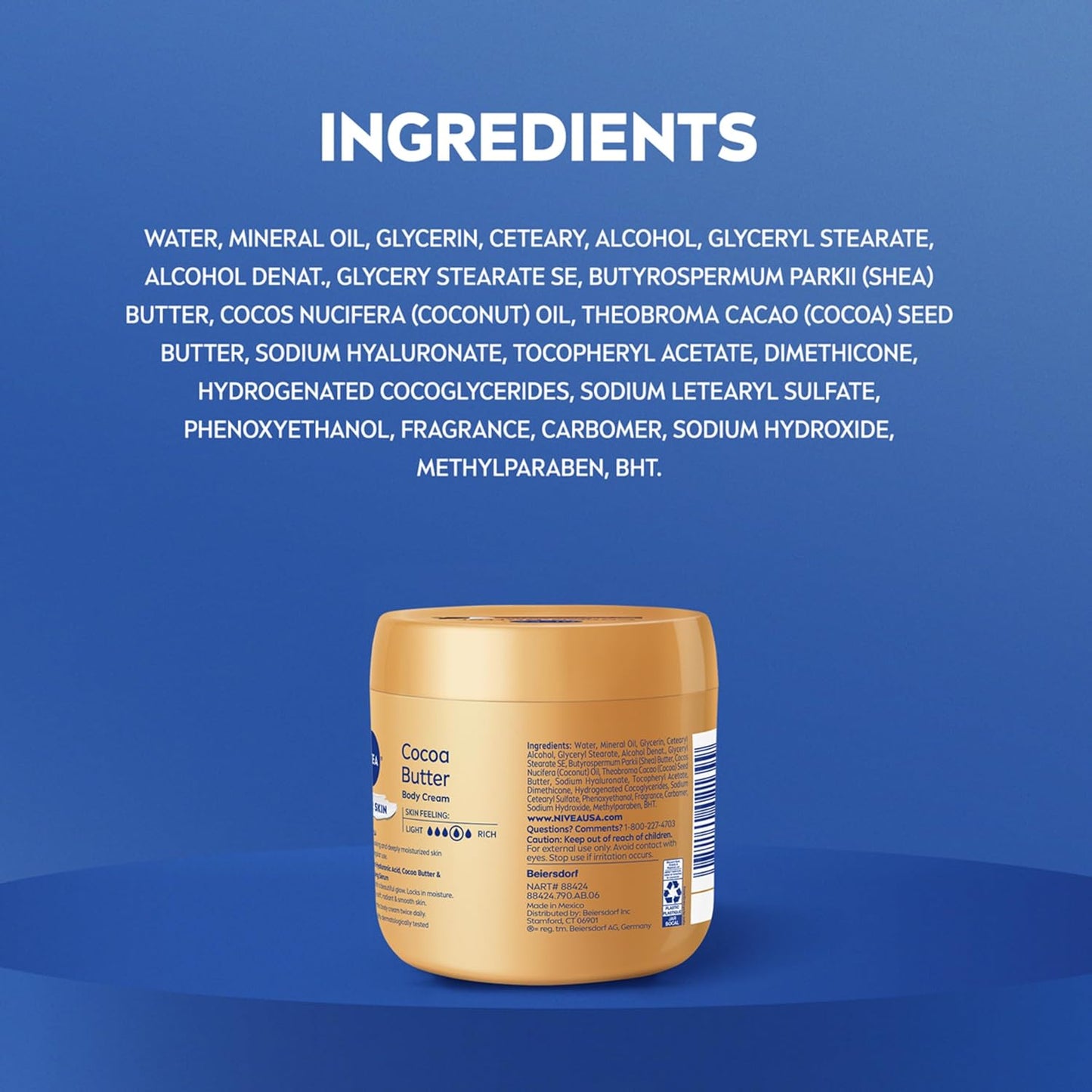 NIVEA Cocoa Butter Body Cream with Deep Nourishing Serum – Birthday Gift for Women Who Love Skincare, 16 Ounce Jar