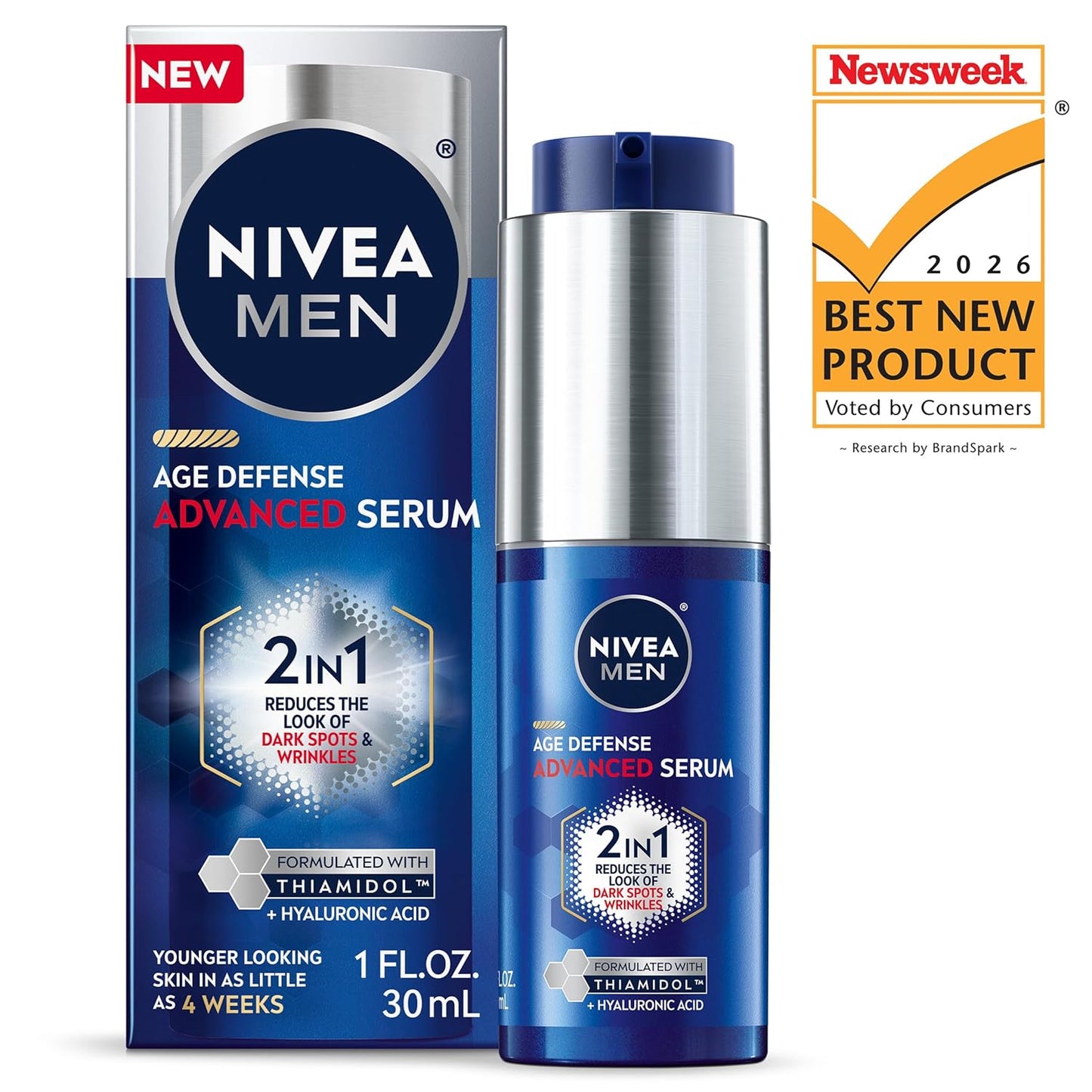 NIVEA MEN Age Defense Advanced Face Serum – Dermatologically Tested Anti-Aging Serum for All Skin Types