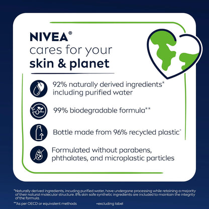 NIVEA MEN Maximum Hydration Body Wash for Dry Skin – Single-Bottle 3-in-1 Simplification for Uncluttered Minimalist Bathrooms