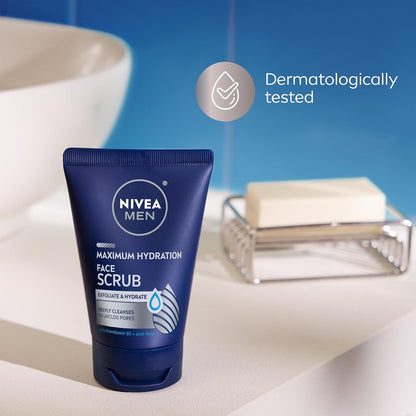 NIVEA MEN Maximum Hydration Face Scrub – Post-Workout Reset Ritual for Active Men's Skincare Routine