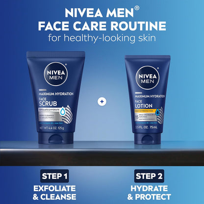NIVEA MEN Maximum Hydration Face Scrub – Post-Workout Reset Ritual for Active Men's Skincare Routine