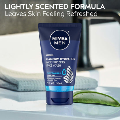 NIVEA MEN Maximum Hydration Face Wash – Clean-Design Daily Cleanser for a Simple One-Step Bathroom Skincare Routine