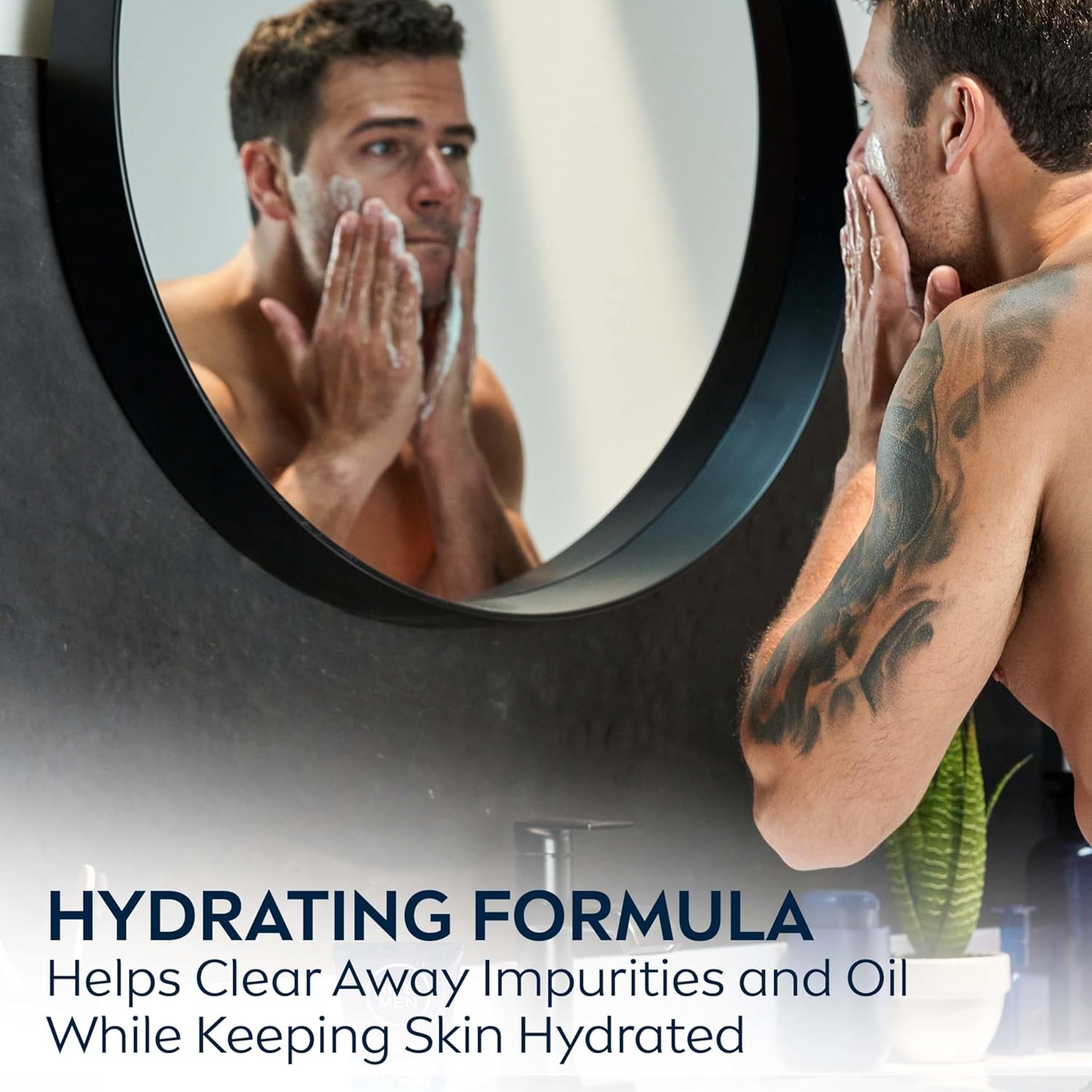 NIVEA MEN Maximum Hydration Face Wash – Clean-Design Daily Cleanser for a Simple One-Step Bathroom Skincare Routine