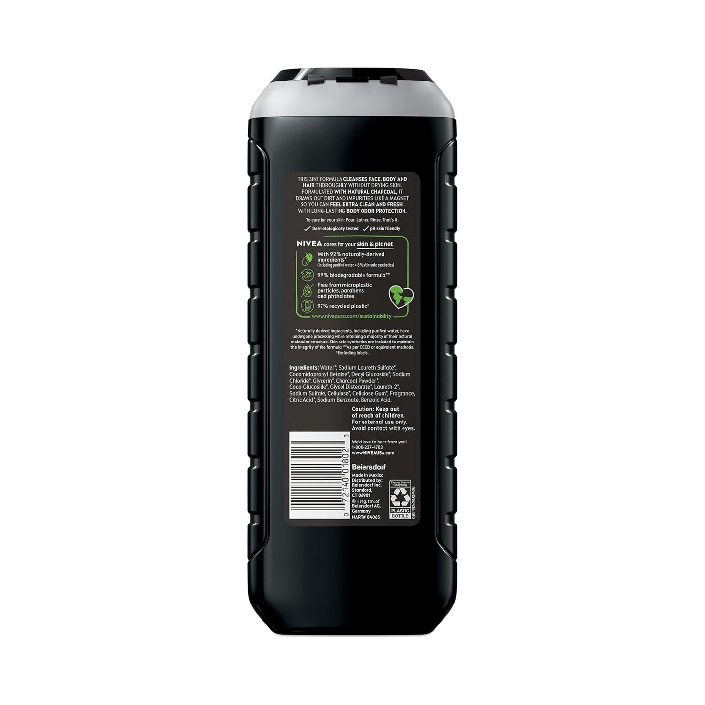 NIVEA MEN Real Madrid Limited Edition Body Wash – Birthday Gift for the Ultimate Fan, 3-in-1 Charcoal Shower Set