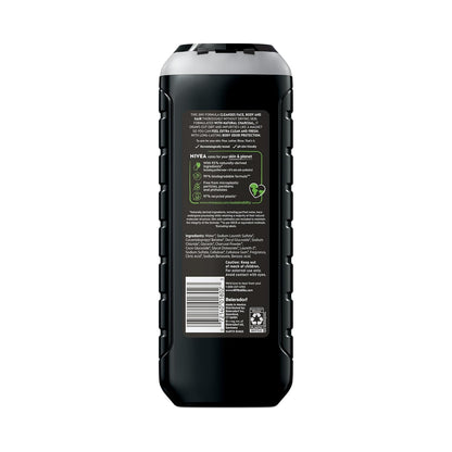 NIVEA MEN Real Madrid Limited Edition Body Wash – Birthday Gift for the Ultimate Fan, 3-in-1 Charcoal Shower Set