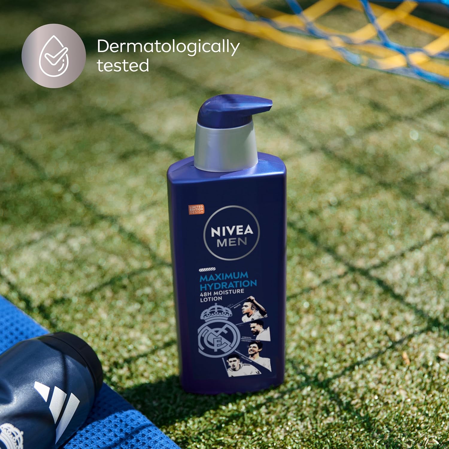 NIVEA MEN Real Madrid Limited Edition Lotion – Birthday Gift for Soccer Fans, 48-Hour Hydrating Body Moisturizer for Men