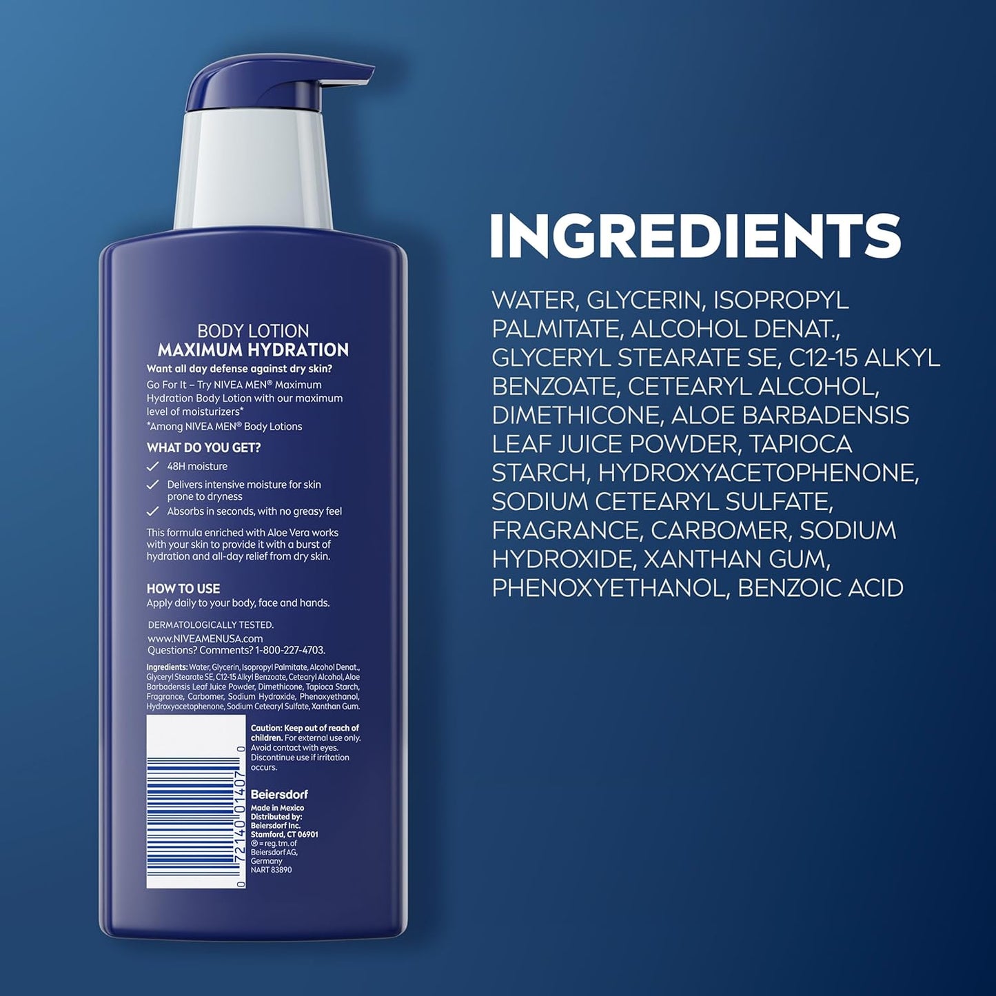 NIVEA MEN Real Madrid Limited Edition Lotion – Birthday Gift for Soccer Fans, 48-Hour Hydrating Body Moisturizer for Men