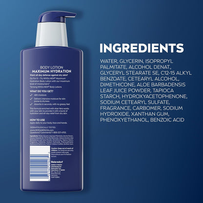 NIVEA MEN Real Madrid Limited Edition Lotion – Birthday Gift for Soccer Fans, 48-Hour Hydrating Body Moisturizer for Men