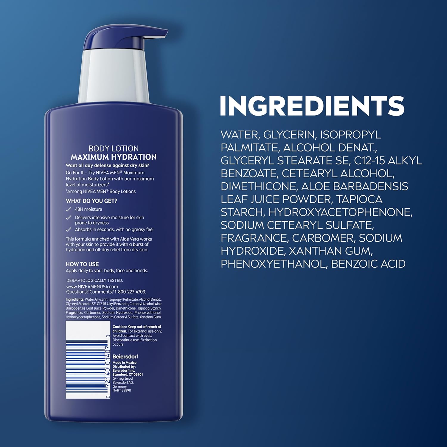 NIVEA MEN Real Madrid Lotion – Post-Workout Body Moisturizer, Aloe Vera Hydration for Active Men's Daily Recovery Routine
