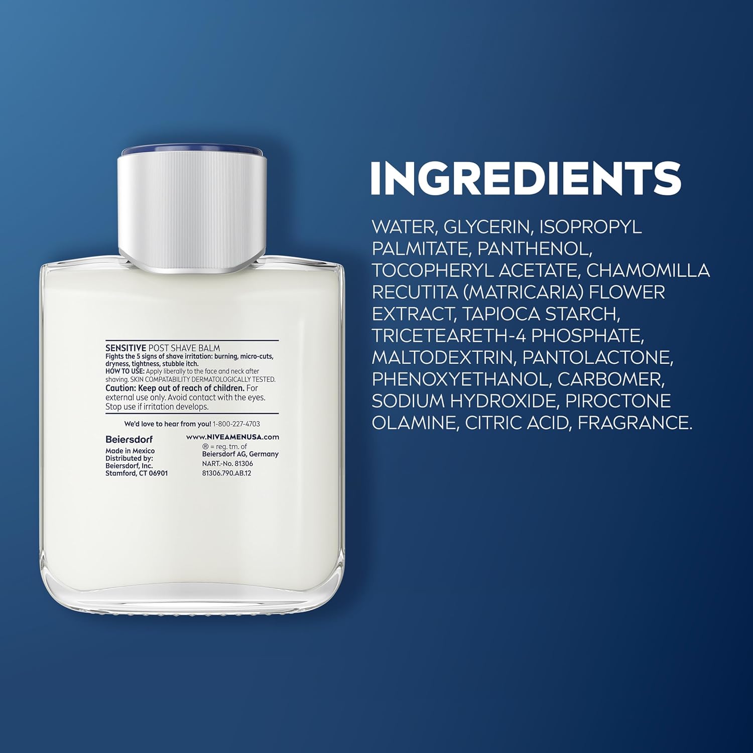 NIVEA MEN Real Madrid Sensitive Post Shave Balm – Daily Calming Aftershave Ritual for Sensitive Skin, 3.3 oz 3-Pack