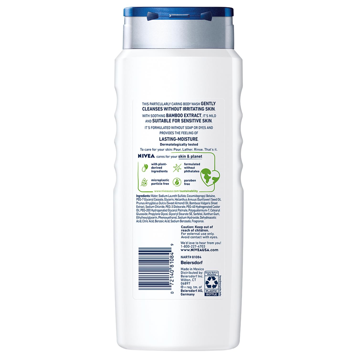 NIVEA MEN Sensitive Body Wash with Bamboo Extract – Travel-Size Shower Gel for the Gym Bag