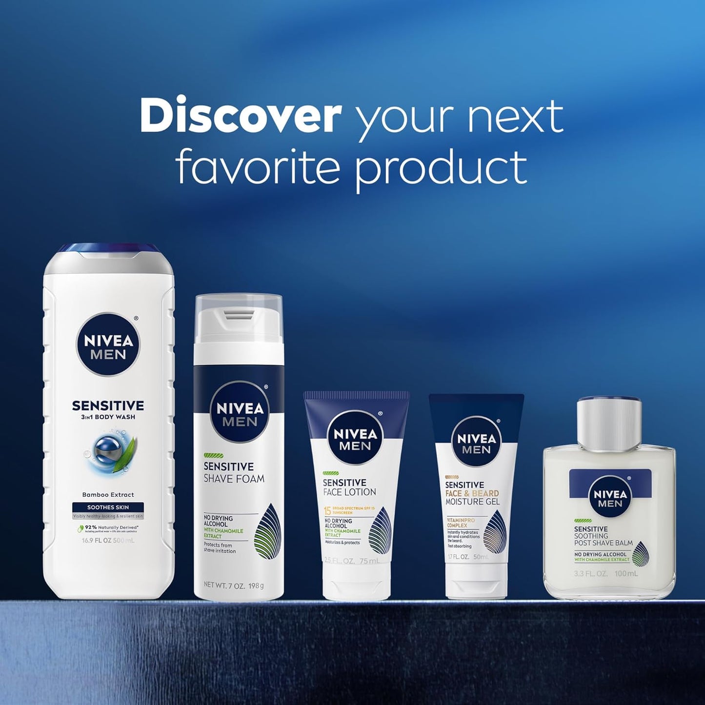 NIVEA MEN Sensitive Body Wash with Bamboo Extract – Travel-Size Shower Gel for the Gym Bag
