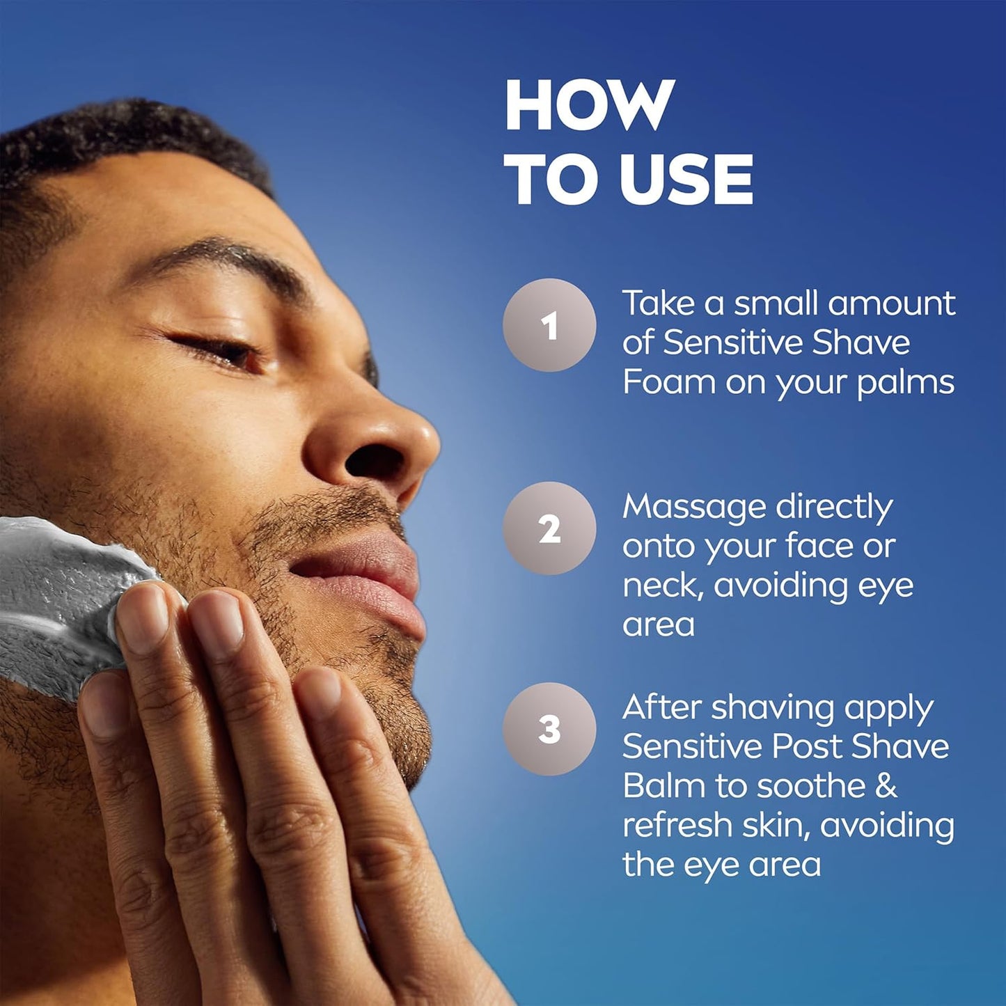 NIVEA MEN Sensitive Shave Foam – Calming Daily Shaving Ritual for Men with Sensitive Skin