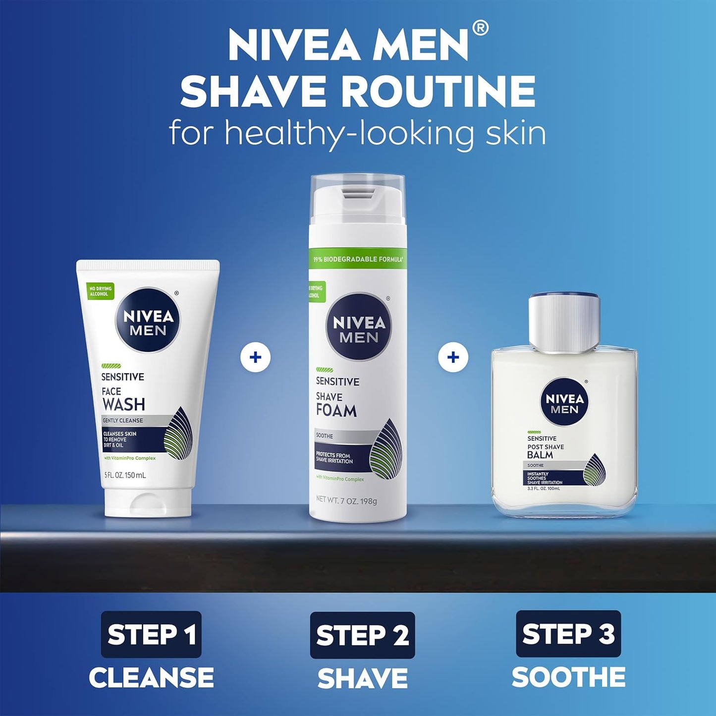 NIVEA MEN Sensitive Shave Foam – Calming Daily Shaving Ritual for Men with Sensitive Skin