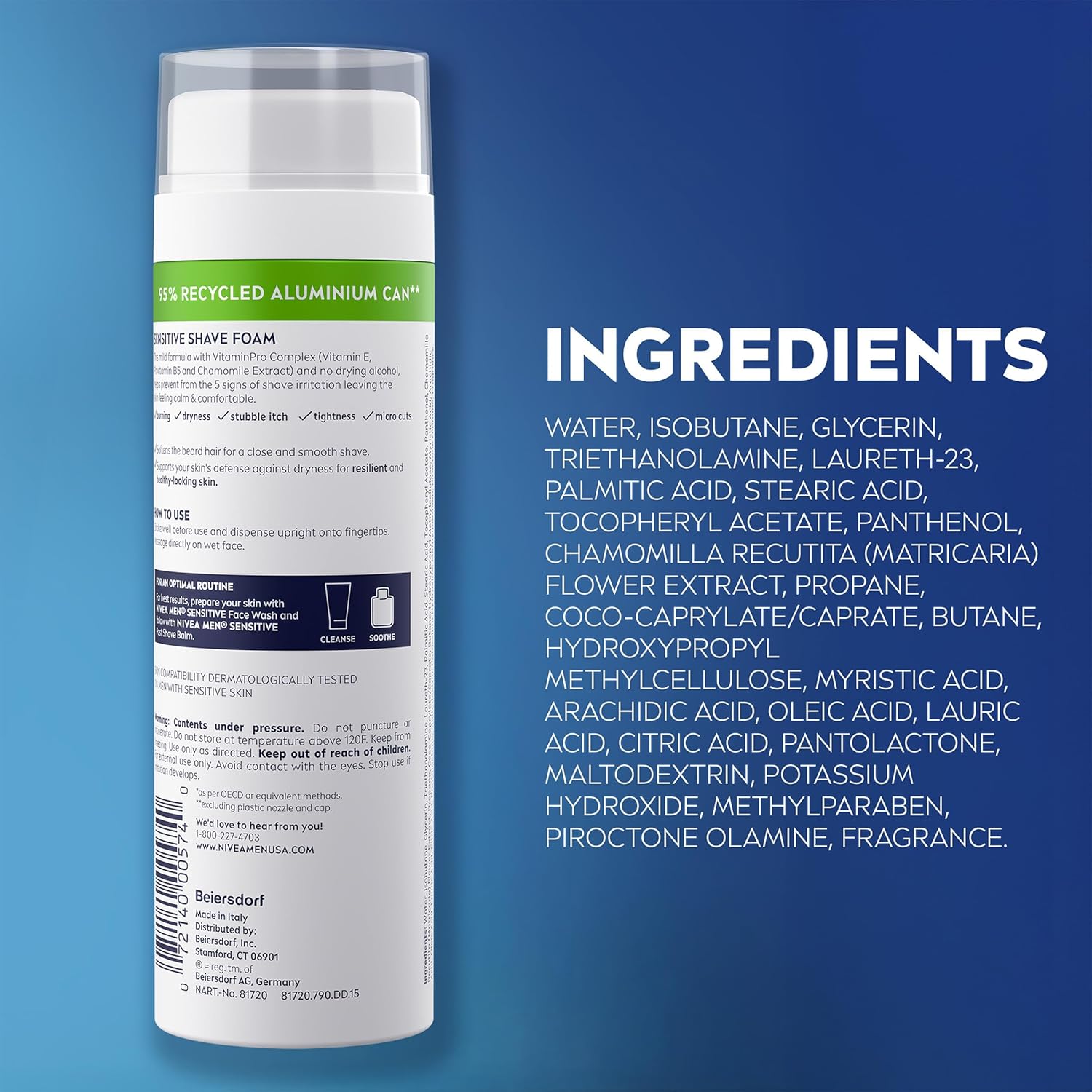 NIVEA MEN Sensitive Shave Foam – Practical Stocking Stuffer and Father's Day Gift for Men Who Shave Daily