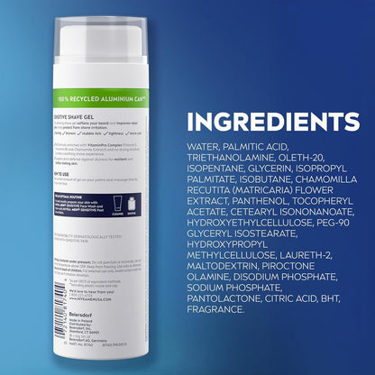 NIVEA MEN Sensitive Shave Gel – Streamlined Shave Routine for Sensitive Skin, No-Frills VitaminPro Formula, 7 Oz, Pack of 3
