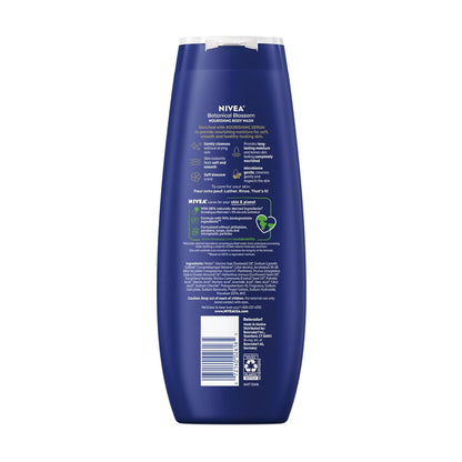 NIVEA Nourishing Botanical Blossom Body Wash for Women – Daily Shower Cleanser for Dry Sensitive Skin, Self Care Ritual with Provitamin B5 and Vitamin E