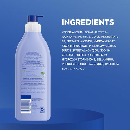 NIVEA Oil Infused Vanilla and Almond Oil Body Lotion – Mindful Self-Care Ritual for Women, Daily Hydrating Moisture for Spa-Style Bathrooms